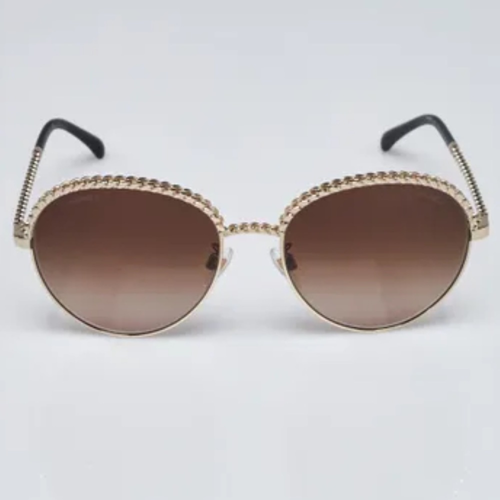 Chanel Pantos Gold & Brown Sunglasses